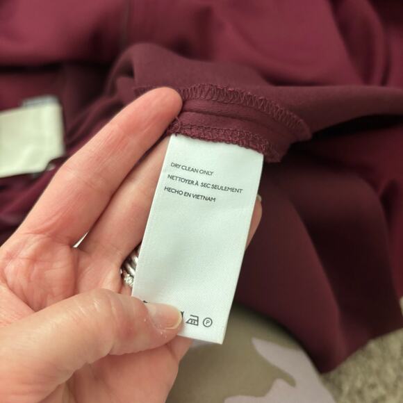 BHLDN Piper Dress 22W Plus Burgundy Satin V-Neck Maxi Bridesmaid Formal Gown - Picture 11 of 15